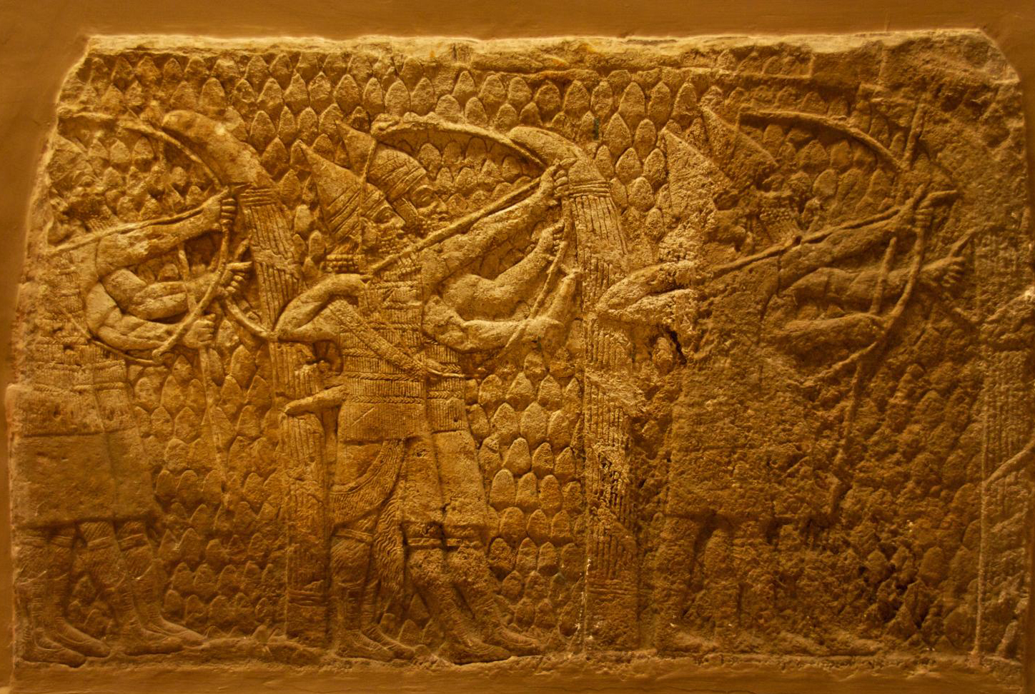 Ассирия. Изображение на фреске ассирийских воинов.